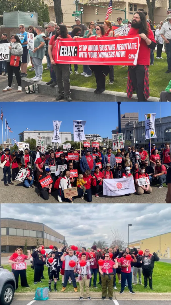 CODE-CWAers rallying for May Day across the country.